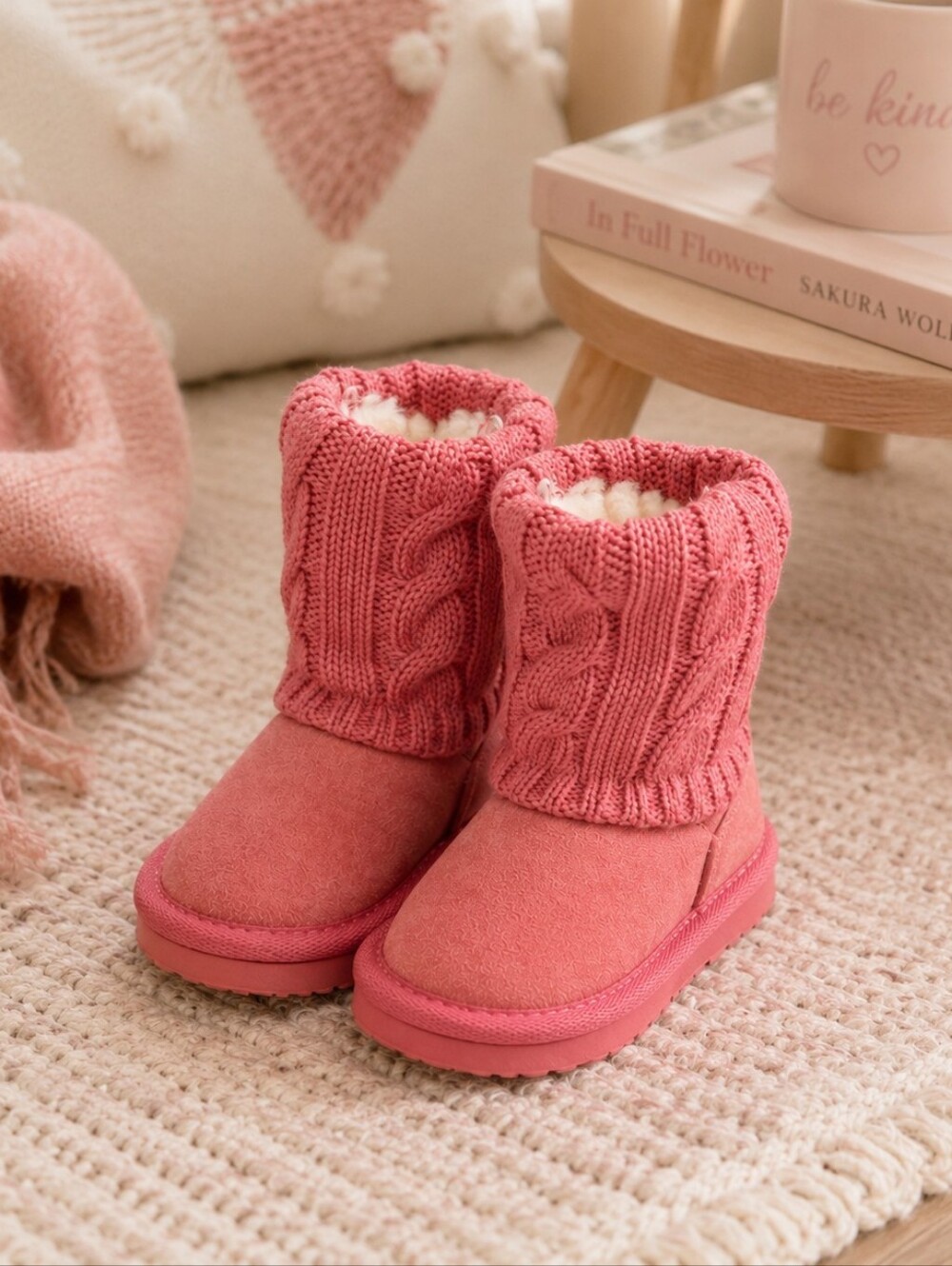 Livboots Cozy Knit Winter Boots Salmon Pink Toddler Size 6–7 (S)